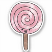 かわいい美味しい棒つきキャンデー シール (正面)