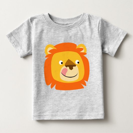 かわいい美味しい漫画ライオンベビーTシャツ ベビーTシャツ (正面)