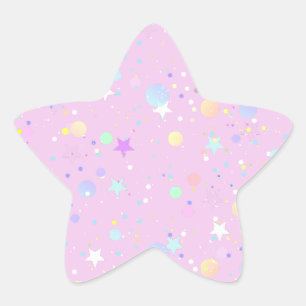 かわいい美学パステルピンク 星シール