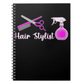 かわいい美容師はさみ美容師の女の子 ノートブック (正面)