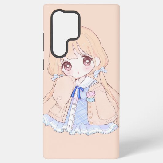 かわいい美少女パステル Samsung Phone Ca Galaxyケース (裏面)