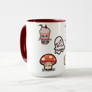 かわいい美意識のカワイイステッカースタイルマグカップ マグカップ