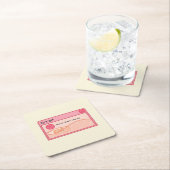 かわいい美的なパステルピンクコースター（エラーメッセージ） スクエアペーパーコースター (インサイチュ)