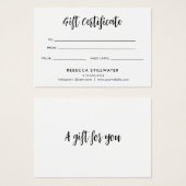 かわいい美的ミニマルシンプルリストのギフトカード (正面&裏面)