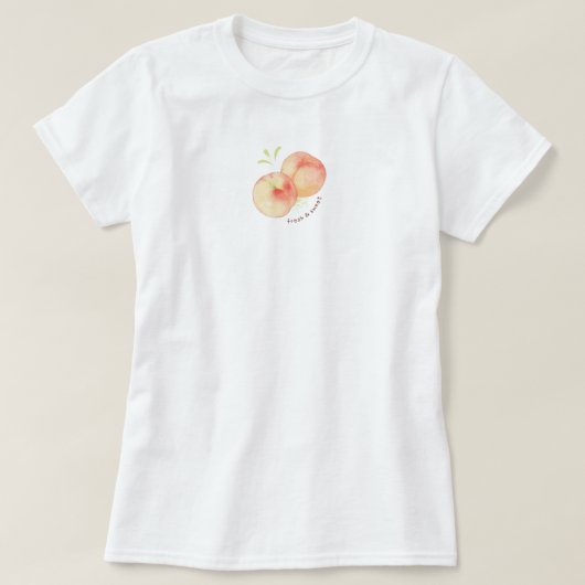 かわいい美観の桃 パステルカラー Tシャツ (デザイン正面)