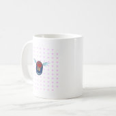 かわいい羽の靴のキャラクターとピンクのハート コーヒーマグカップ (正面左)