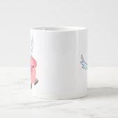 かわいい翼の漫画の豚 ジャンボコーヒーマグカップ (正面)