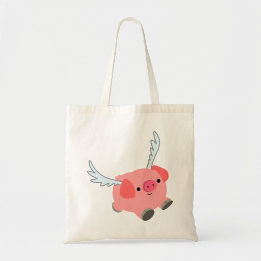 かわいい翼の漫画の豚 トートバッグ (正面)