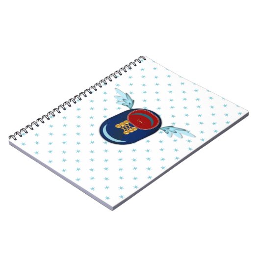 かわいい翼の靴の漫画&スター ノートブック (左側)