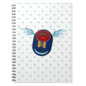 かわいい翼の靴の漫画&スター ノートブック (正面)