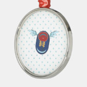 かわいい翼の靴の漫画&スター メタルオーナメント (左)