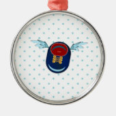 かわいい翼の靴の漫画&スター メタルオーナメント (正面)