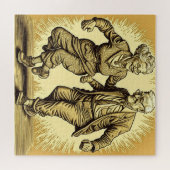 かわいい老夫婦踊り ジグソーパズル (横)