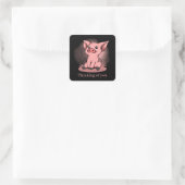 かわいい考えあなた豚の恋人を追加気持ち スクエアシール (バッグ)