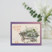 かわいい考えアヒルの開花 ポストカード (スタンド正面)