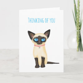 かわいい考えシャム猫のカード カード