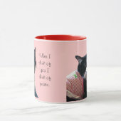 かわいい考えタキシード猫の安カスタム心マグカップ マグカップ (中央)