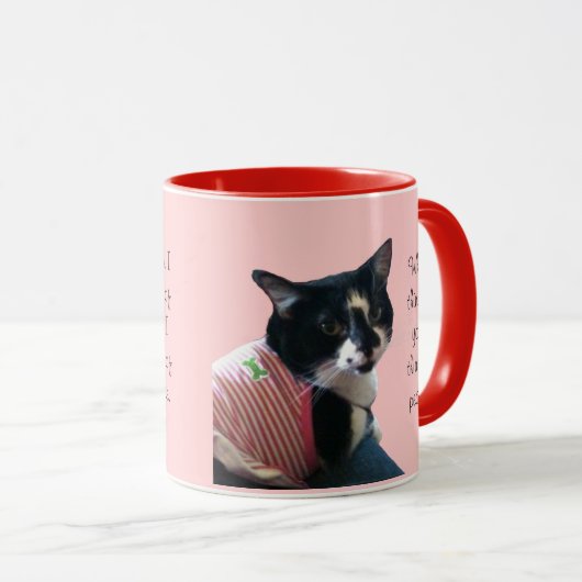かわいい考えタキシード猫の安カスタム心マグカップ マグカップ (正面右)