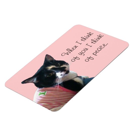 かわいい考えタキシード猫の平和磁石 マグネット (左側)