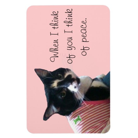 かわいい考えタキシード猫の平和磁石 マグネット (縦)