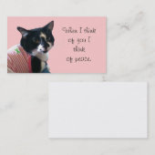 かわいい考えタキシード猫の平和 名刺 (正面/裏面)