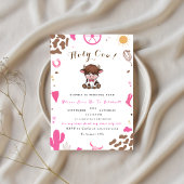 かわいい聖い牛のハイランド牛の誕生日の招待 招待状