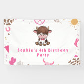 かわいい聖い牛のハイランド牛の誕生日 横断幕 (横)