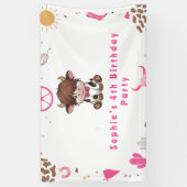 かわいい聖い牛のハイランド牛の誕生日 横断幕 (縦)