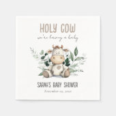 かわいい聖い牛の葉パステルニュートラルベビーシャワー スタンダードカクテルナプキン (正面)