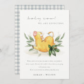 かわいい聖い牛の農場の葉の妊娠の発表 サンキューカード (正面/裏面)