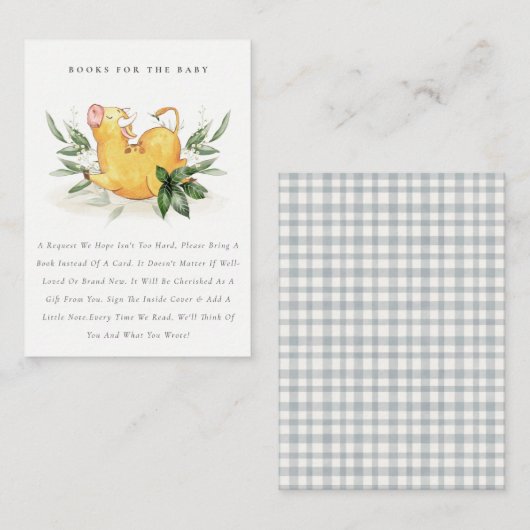 かわいい聖い牛の農場の葉の本の赤ちゃんシャワー エンクロージャーカード (正面/裏面)