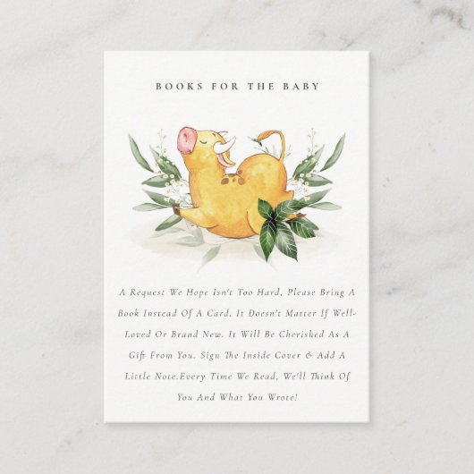 かわいい聖い牛の農場の葉の本の赤ちゃんシャワー エンクロージャーカード (正面)