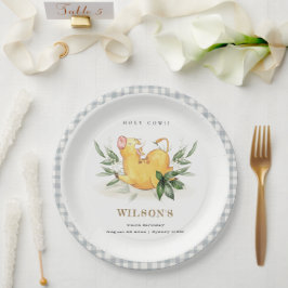 かわいい聖い牛の農場の葉キッズエイジ誕生日 ペーパープレート