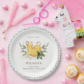 かわいい聖い牛の農場の葉キッズエイジ誕生日 ペーパープレート (パーティー)