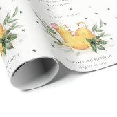 かわいい聖い牛の農場の葉キッズエイジ誕生日 ラッピングペーパー (ロールコーナー)