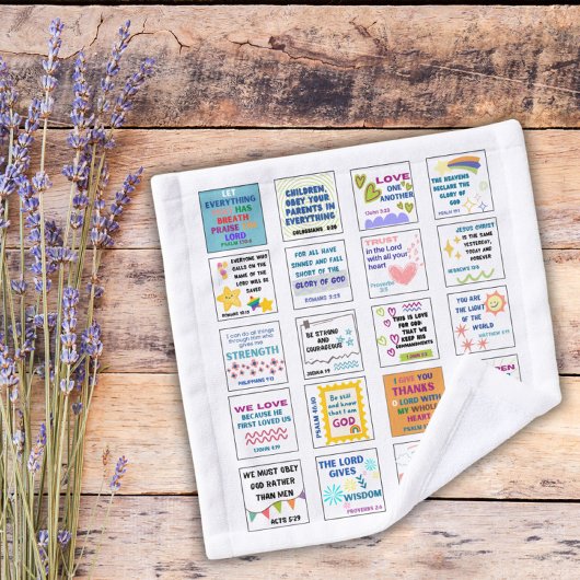 かわいい聖なる書物、 経典の子供は聖書の聖句を記憶 ウォッシュタオル