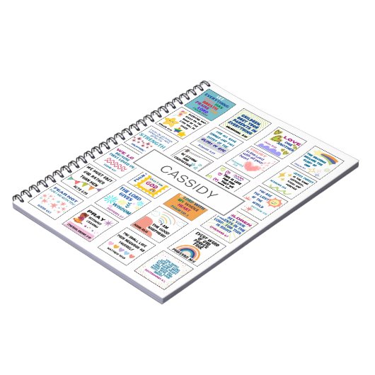 かわいい聖なる書物、 経典の子供は聖書の聖句を記憶 ノートブック (左側)