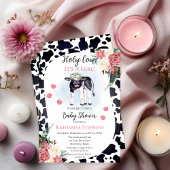 かわいい聖なる牛ちゃん、女の子が生まれたよ！ベビーシャワーパーティー 招待状