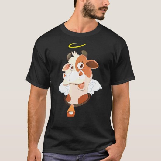 かわいい聖なる牛の天国ウシ駄洒落Tシャツ Tシャツ (正面)