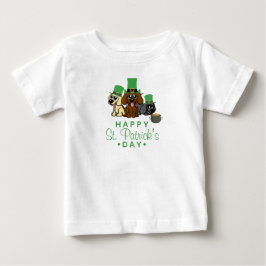 かわいい聖パトリックの日の犬レプレチャウン·ハッツ·パピー ベビーTシャツ