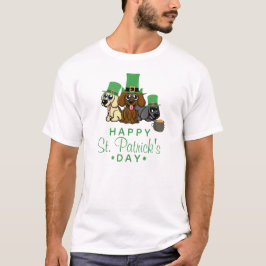 かわいい聖パトリックの日の犬レプレチャウン·ハッツ·パピー Tシャツ