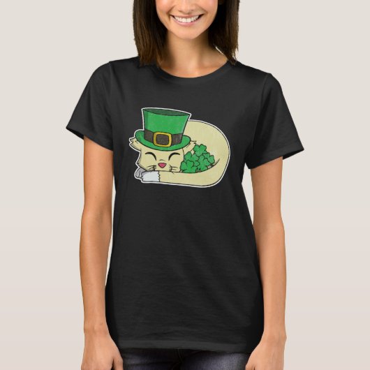 かわいい聖パトリックの日少女猫 1 Tシャツ (正面)