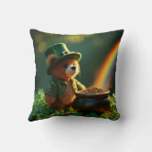 かわいい聖パトリックデーのテディベア クッション (裏面)