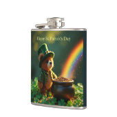 かわいい聖パトリックデーのテディベア フラスク (左)