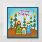 かわいい聖家族のホリデーカード シーズンカード (正面)