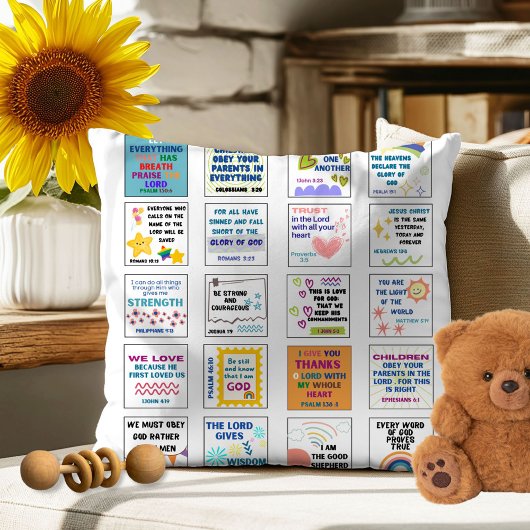かわいい聖書の子供たちの記憶の聖句 クッション