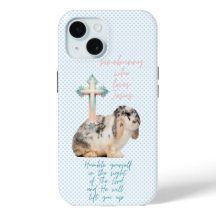 かわいい聖書の青いドットウサギのパステルクロス