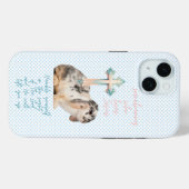 かわいい聖書の青いドットウサギのパステルクロス Case-Mate iPhoneケース (裏面 (横))