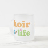 かわいい聖歌隊は私の生命レトロの花です フロストグラスマグカップ (正面左)