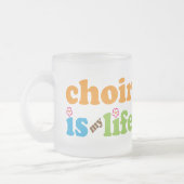 かわいい聖歌隊は私の生命レトロの花です フロストグラスマグカップ (左)